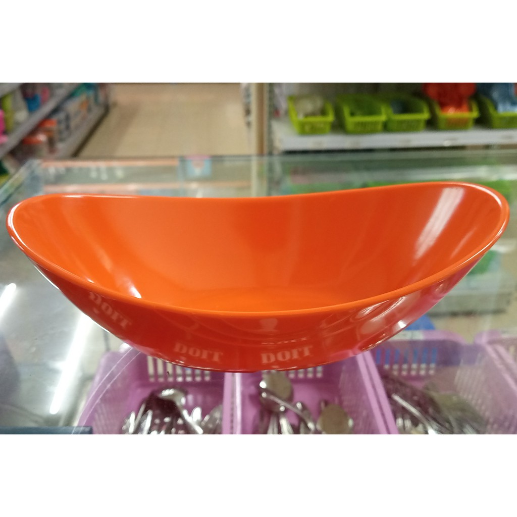 MANGKOK BUNGA OVAL 8.8" ORANGE (SA)