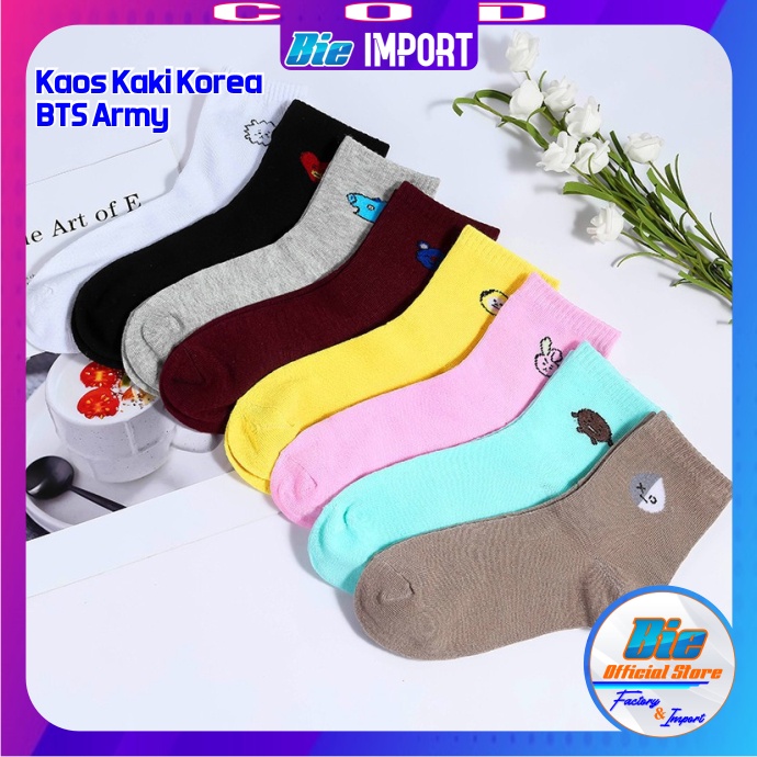 Kaos Kaki BTS Korea Wanita Impor Best Seller