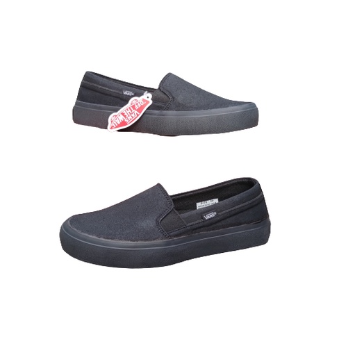 SEPATU SLIP ON  PRIA DAN WANITA 017 HITAM HITAM.SEPATU HITAM POLOS.SEPATU KERJA.SEPATU SANTAI.SEPATU PRIA DAN WANITA