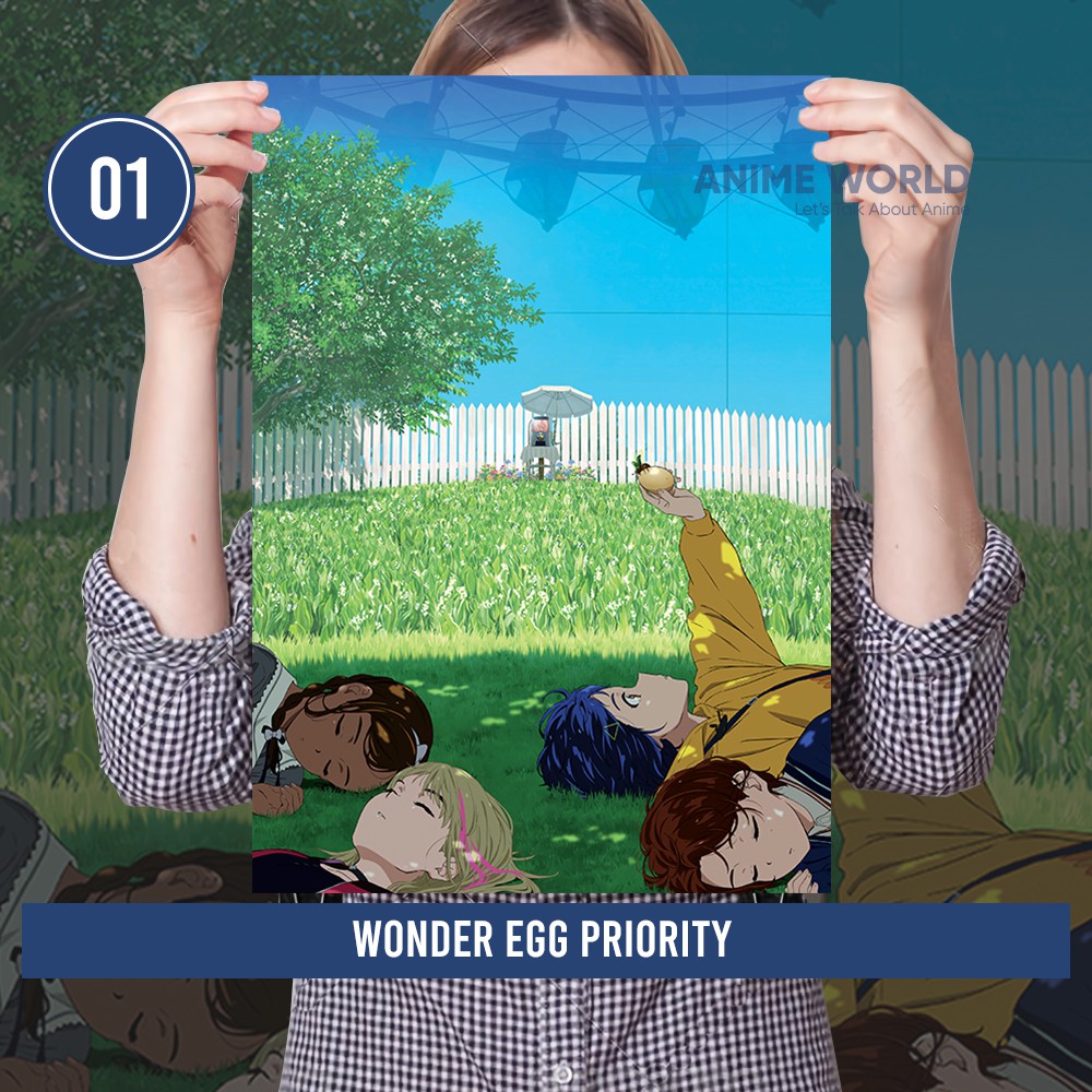 (Min. Belanja 20K) Poster Anime Wonder Egg Priority Lengkap Size A3 - Hiasan Dinding Wonder Egg Prio