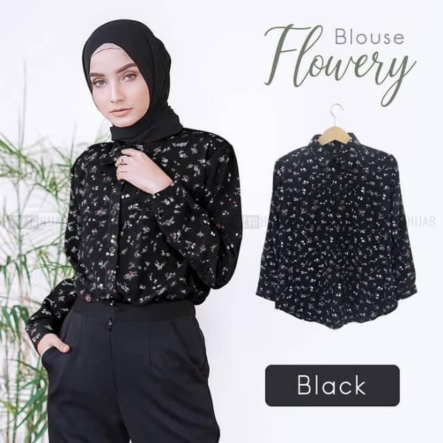 BAJU WANITA BAJU BLOUSE FLOWERY BAJU WANITA MUSLIMAH SANTAI
