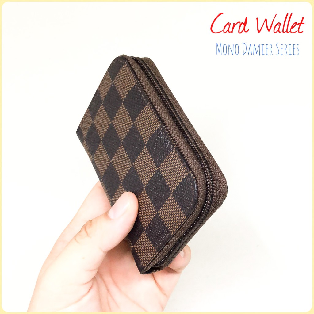 dompet card mono damier series import dompet kartu resleting model album