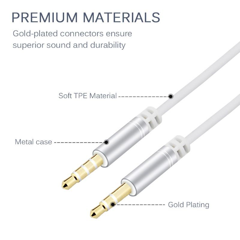 CRE  3.5mm Jack Audio Cable 1.2m Stereo Aux Plug Cord With MIC Speakerphone In-Line Volume Control For Car Cellphone Tablet Speaker Headphone