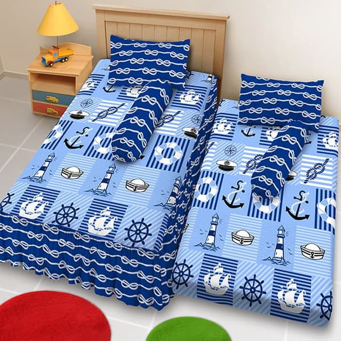 Sprei Kintakun D'Luxe 2in1 Kasur Sorong Single Size Uk. 120x200 - Marine