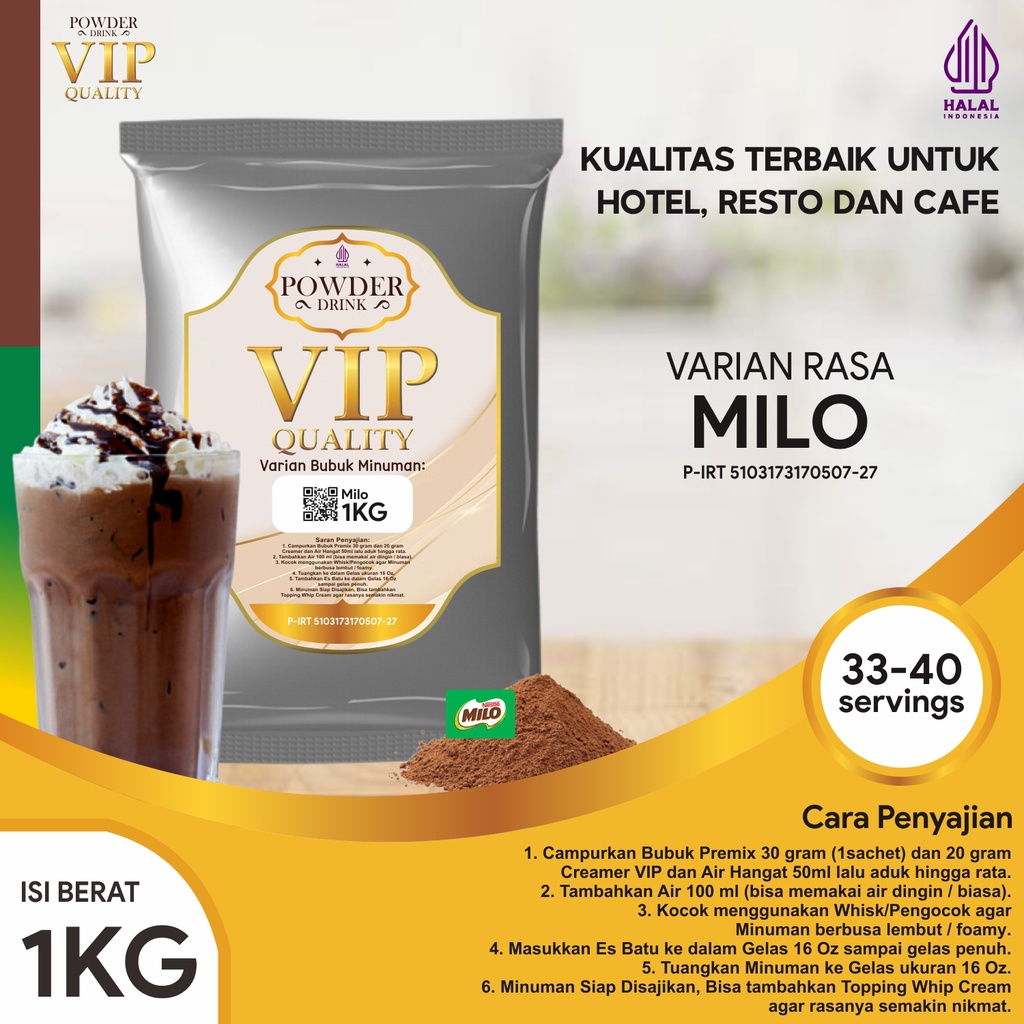 

Bubuk Minuman Kualitas VIP Rasa Milo 1 Kg Milo Bubuk Minuman Kelas VIP Boba Drink Powder