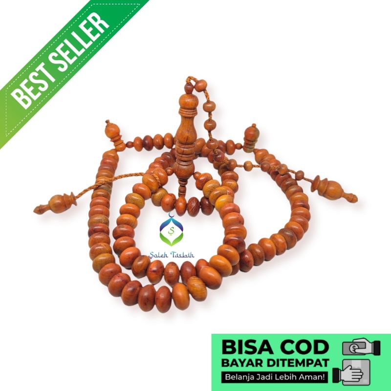 Tasbih Kayu Secang Pipih Super size 8mm