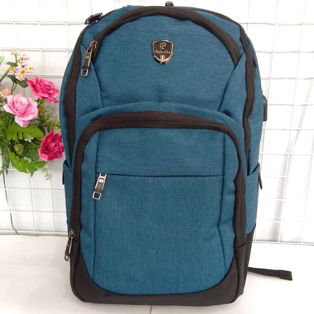 gof TAS PALO ALTO DOUBLE TEMPAT LAPTOP Backpack Super Tas Ransel dengan Raincover Trend Original