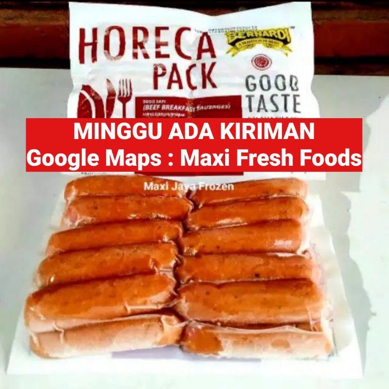 Sosis Sapi Bernardi Aroma Smoke Beef Horeca Pack VP 500gr 22 Pcs Lezat Halal