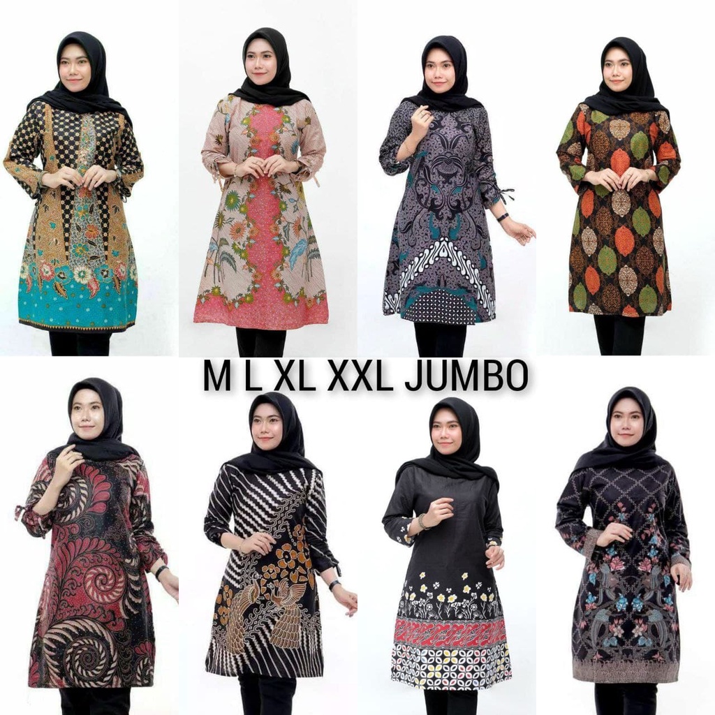 M-L-XL-XXL Batik Tunik wanita ASJ SA HRB026 Kenongo Pekalongan Sogan Tulis