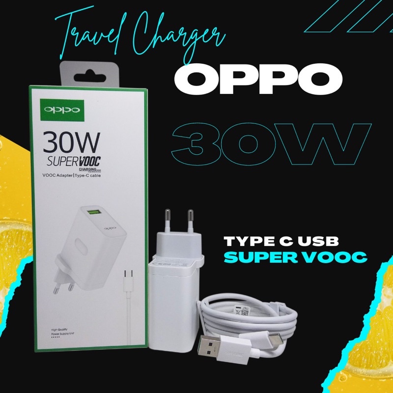 Charger Oppo 30W Supervooc Type C Original Fast Charging