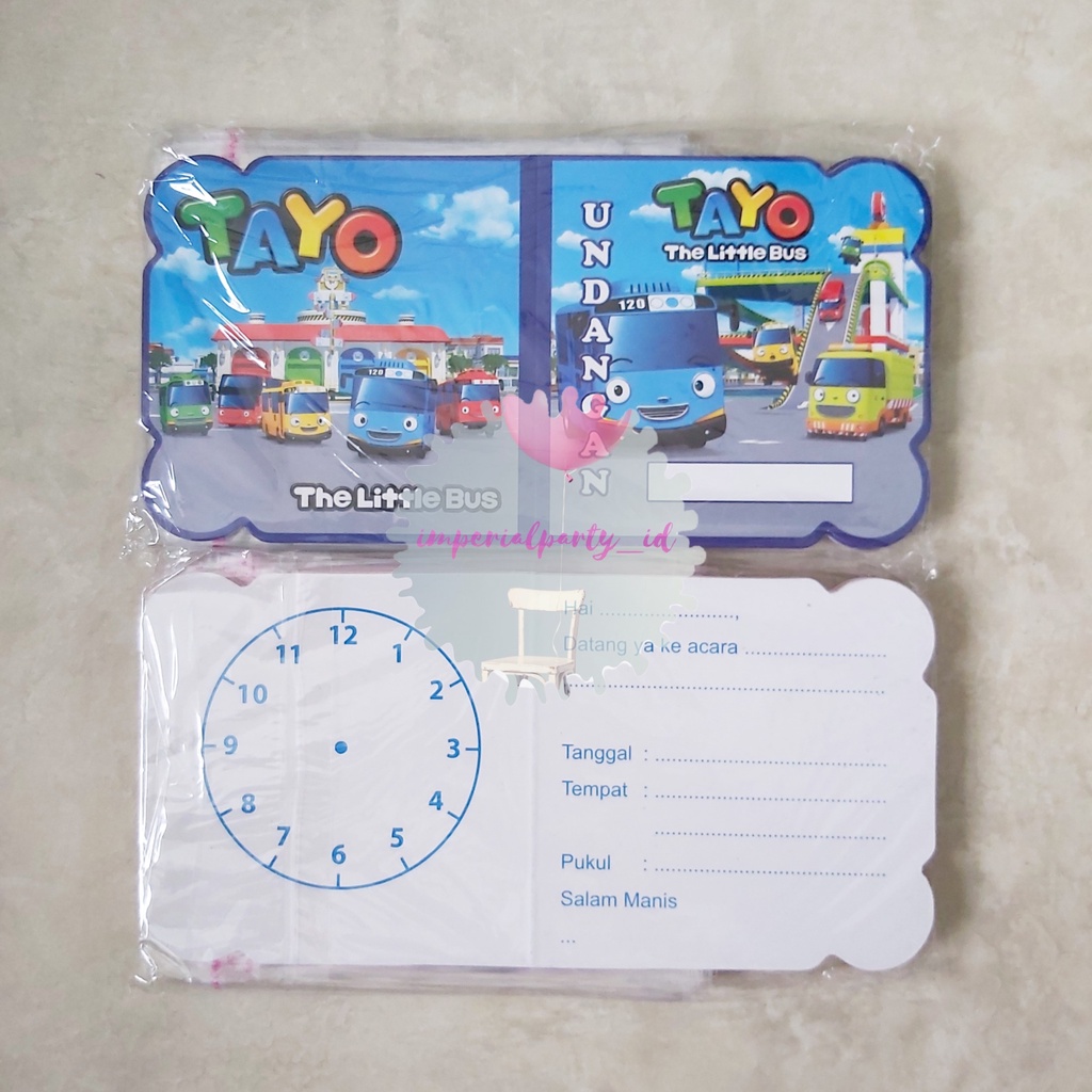 Kartu Undangan Invitation Happy Birthday Ulang Tahun Tayo Bus