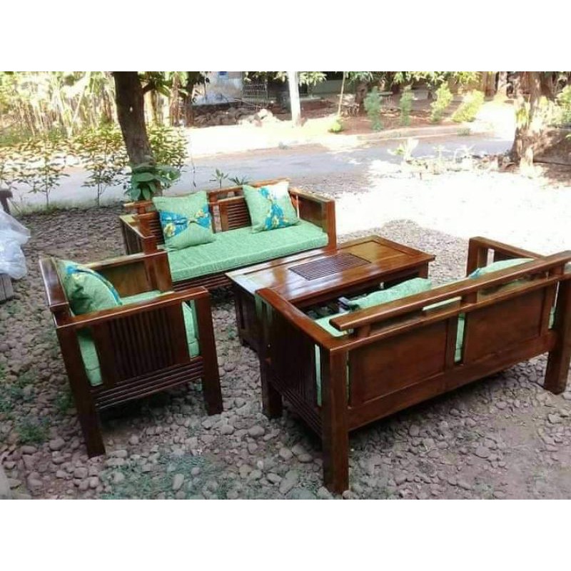 Kursi tamu minimalis kayu jati uk 3211