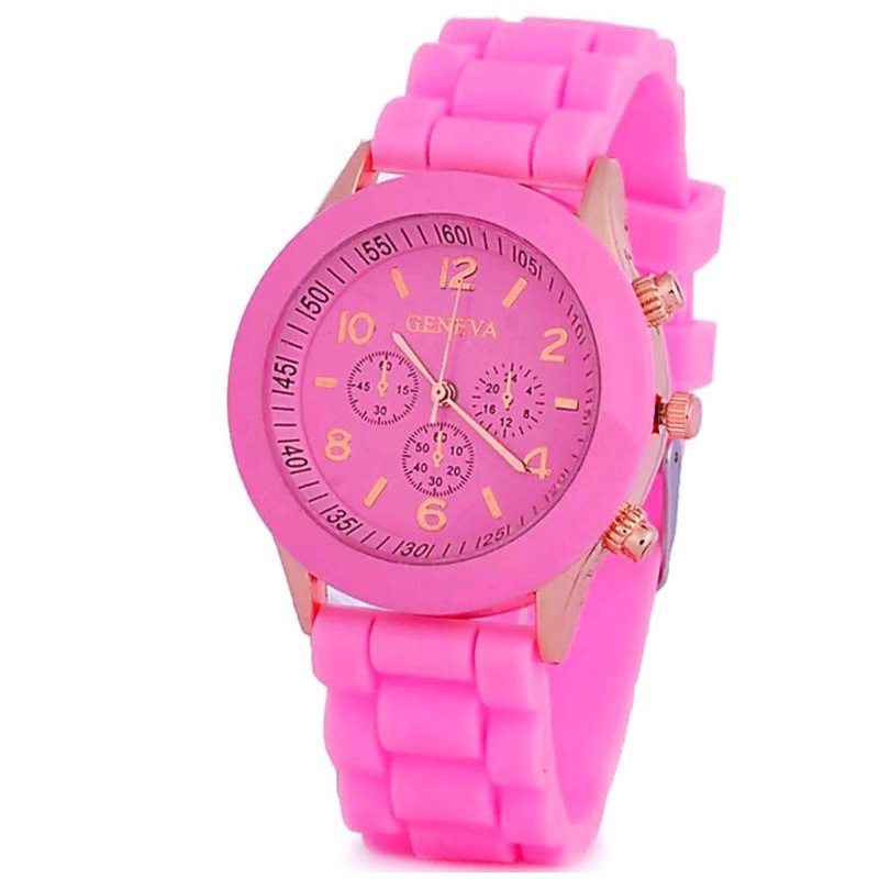 Jam Tangan Wanita Analog Geneva Rubber Fashion Casual Kekinian