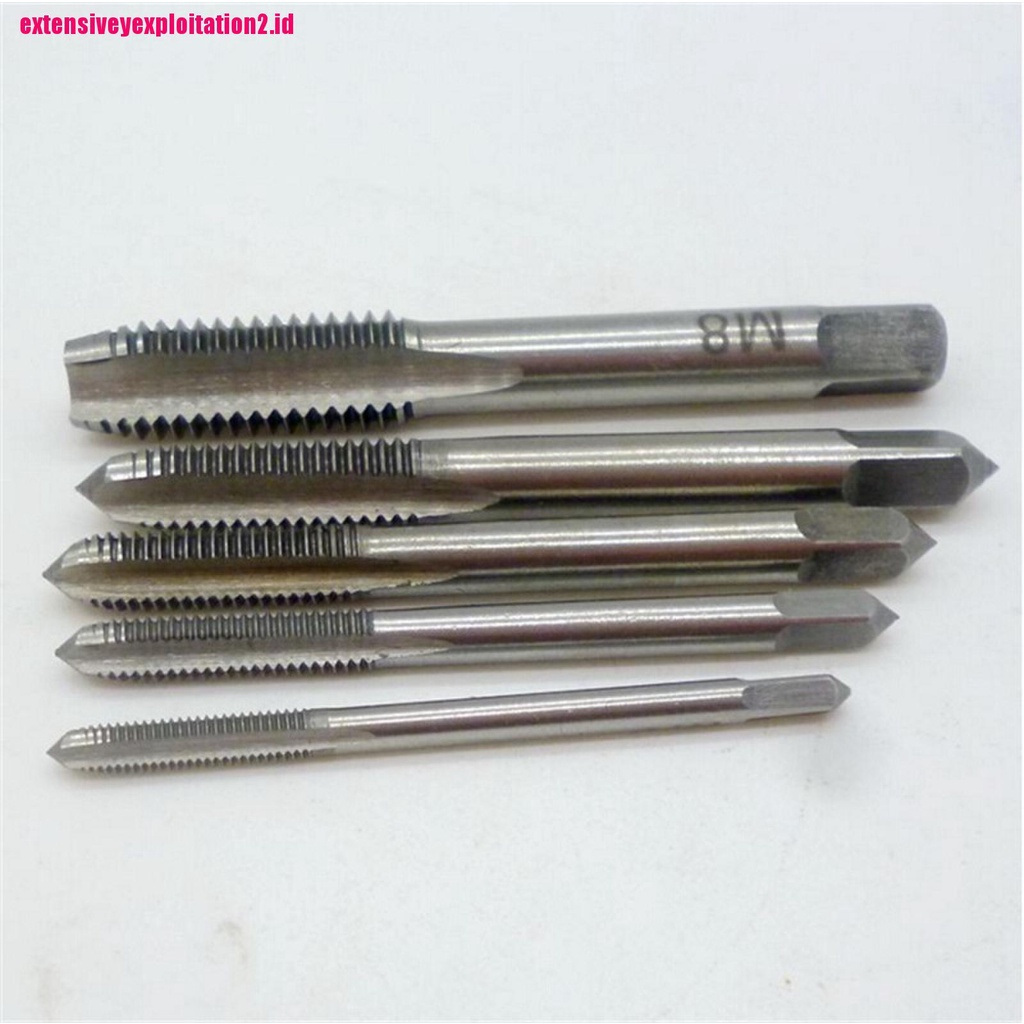 &lt; E2id &amp; &gt; 5pcs / Set Alat tapping Tangan Flute Lurus 3mm M3 M4 M5 M6