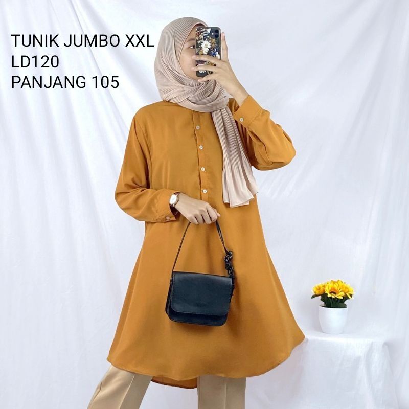 TUNIK JUMBO/TUNIK MUSLIMAH/TUNIK JUMBO LD120&amp;102/PANJANG 105/BIG SIZE/MOSCEPE IMPORT PREMIUM/TUNIK TERLARIS/TUNIK BRILLIE/REALPICT