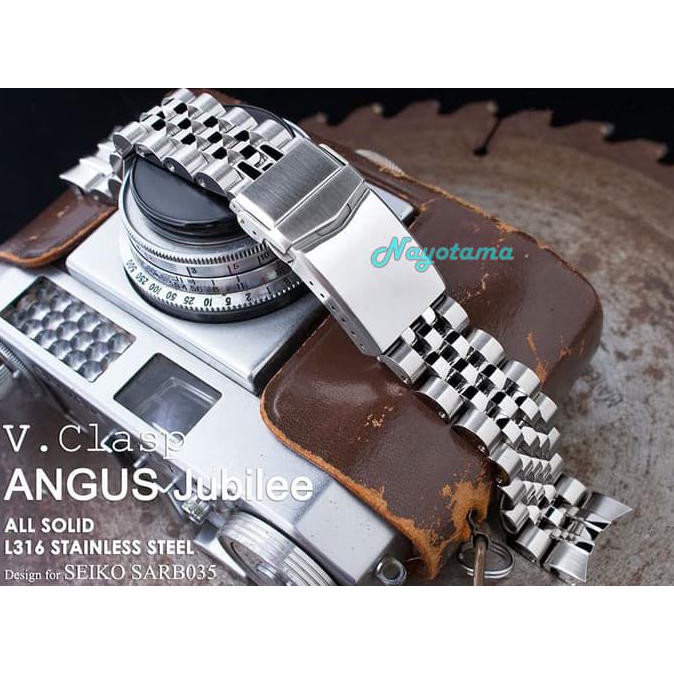 20mm Rantai MILTAT Angus Jubilee for Seiko SARB035 V-clasp Buckle
