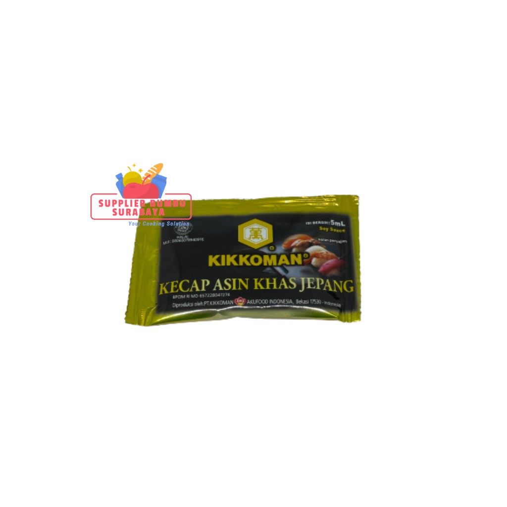 Kikkoman Soy Sauce Sachet 5ml - Kecap Asin Jepang - Shoyu Halal