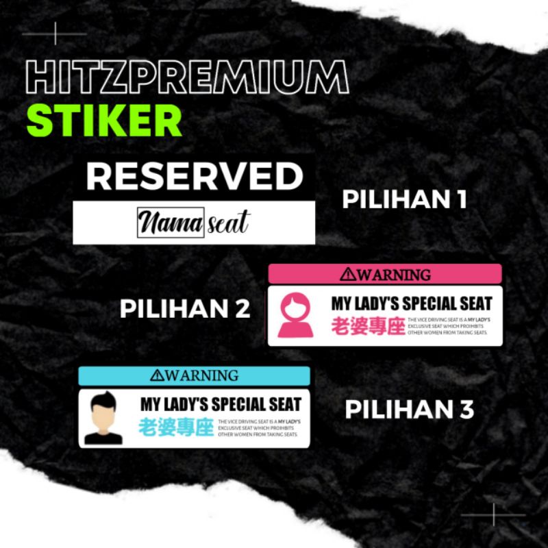

Stiker spesial seat / stiker bucin