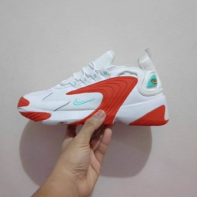 Sneakers Original (BNWB) Sepatu Casual 
Nike Air Zoom 2k White Orange