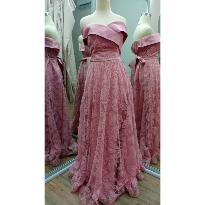 [GRATIS ONGKIR] GAUN DUSTY PINK 14 / GAUN PESTA PRELOVED / GAUN PESTA BEKAS