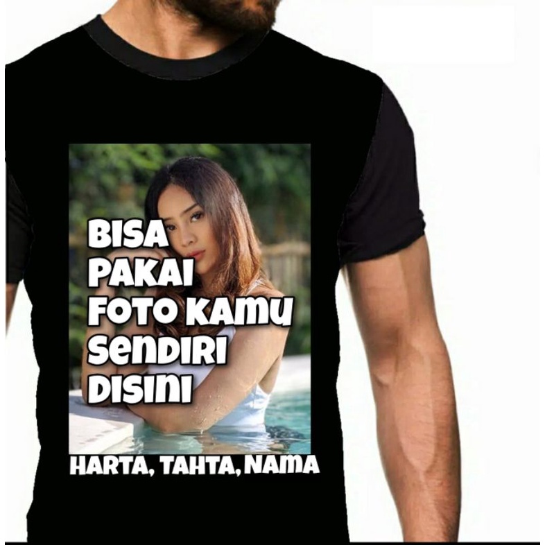Kaos Harta Tahta nama cewek cantik bikin kaos satuan pakai foto sendiri gambar tulisan bebas printin