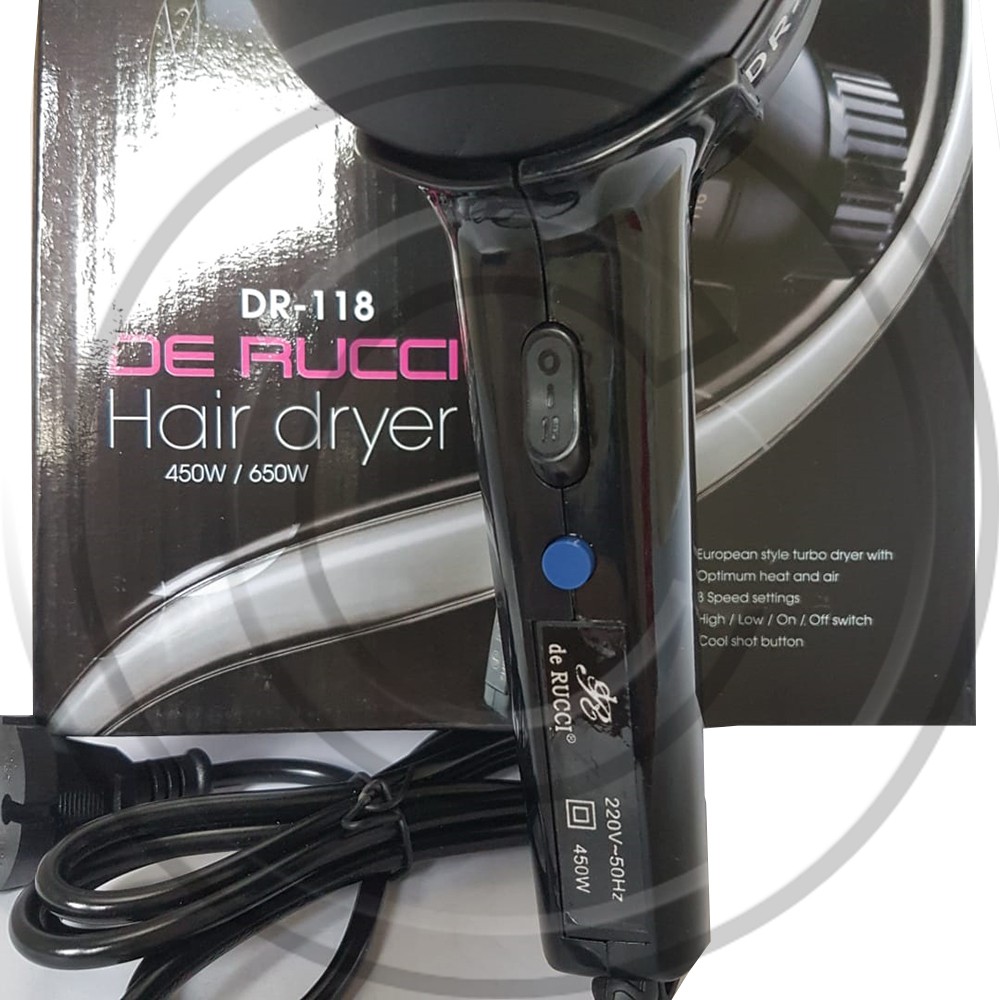 DE RUCCI / HD DR-118 / HairDryer (Pengering Rambut) Turbo Dry