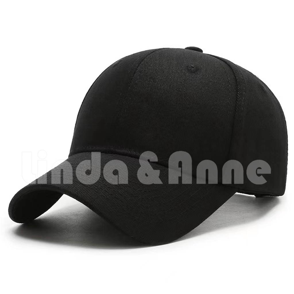 Topi Baseball Hitam Casual Sport Polos Nyaman Digunakan Untuk Pria Dan Wanita Import