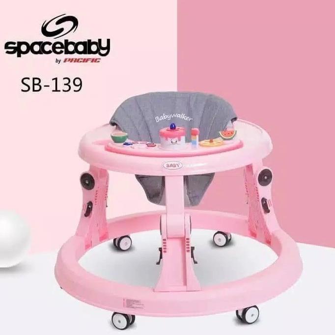babywalker baby walker spacebaby space baby sb139 sb 139 pacific   merah muda