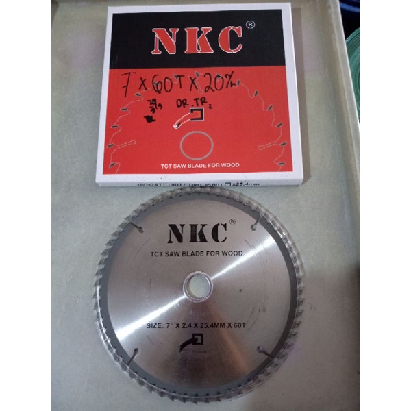 Mata Pisau Potong Kayu TCT merk NKC 7" X 60T / TCT Saw Blade for Wood - Mata Circular Saw 7"x60T