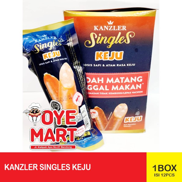 KANZLER SINGLES KEJU 65GR SOSIS SAPI DAN AYAM 1 BOX ISI 12 PCS