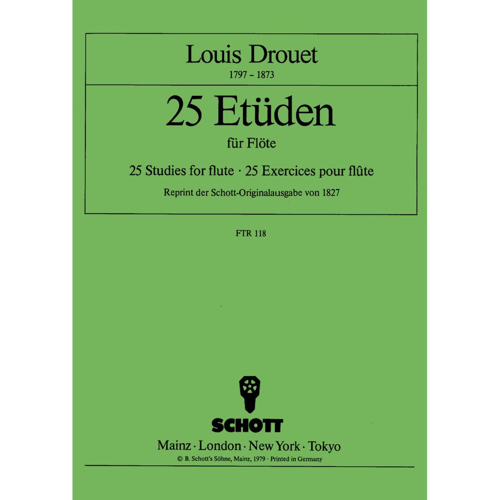 Buku Flute 25 Etuden Louis Drouet
