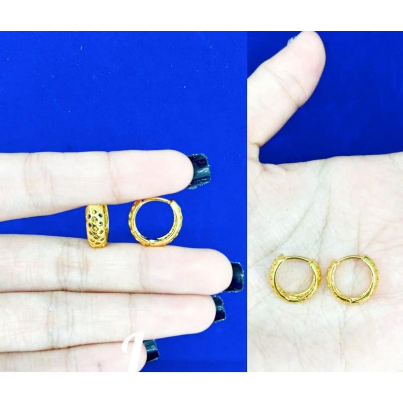 Anting jepit emas muda kadar 35% anti alergi aksesoris perhiasan wanita dewasa , anting dewasa