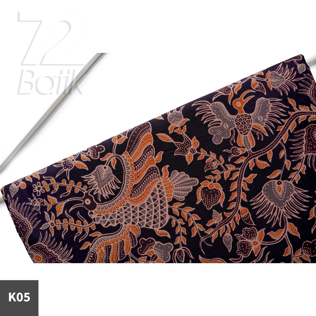 KAIN BATIK PREMIUM Bahan Katun Motif Burung Warna Hitam Item Ireng Black 721769 Cap 72 Jarik Jarit Samping Kebat Panjang Batik Katun Modern Premium Bahan Seragam Batik Pernikahan Kantor Keluarga Murah Kamen Jadi Batik Bali Lembaran