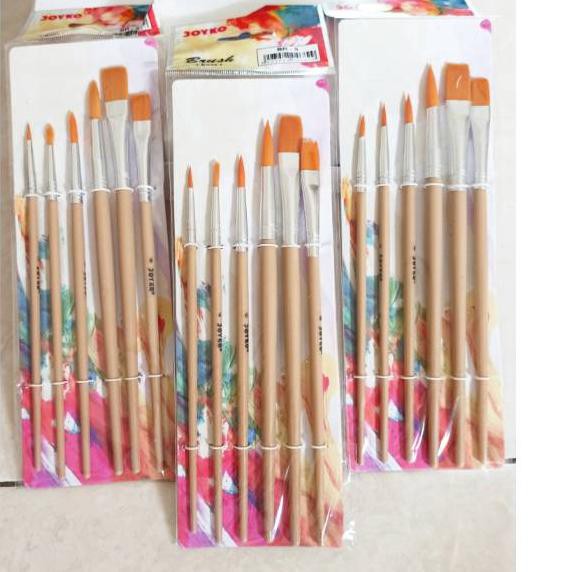

[ READY ] Kuas lukis set merk joyko BR-5 isi 6 pcs