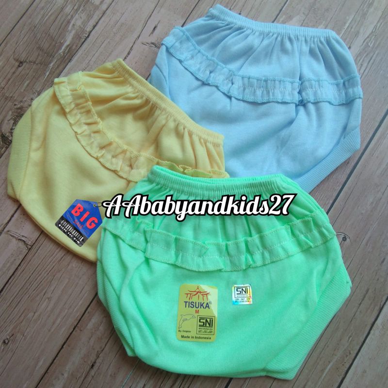 Dapat 6PC!!! DOLPHIN Celana Dalam Bayi Perempuan Model Renda di Belakang Ukuran M L XL SNI