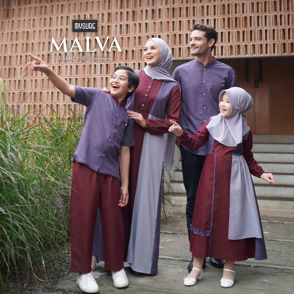 Malva Sarimbit Mysure Gamis Koko Anak Dewasa Greystone