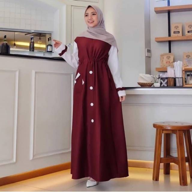 Gamis bahan moscrepe premium