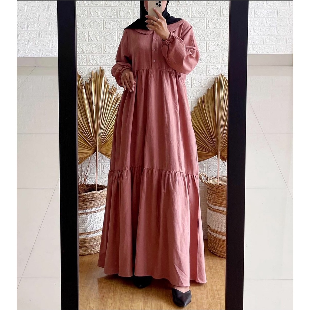 (MGA) GAMIS DILLAH RUFFLE DAILY BUSUI WANITA DRESS CRINCLE AIRFLOW