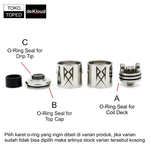 Black O-Ring Seal for RECOIL RDA | karet sil silicon silikon