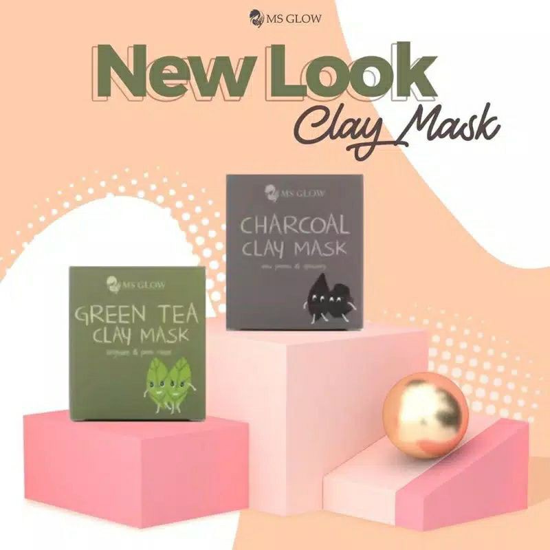 Ms Glow Clay Mask Greentea / Clay Mask Carcoal / Clay Mask Green Tea / Clay Mask Corcoal