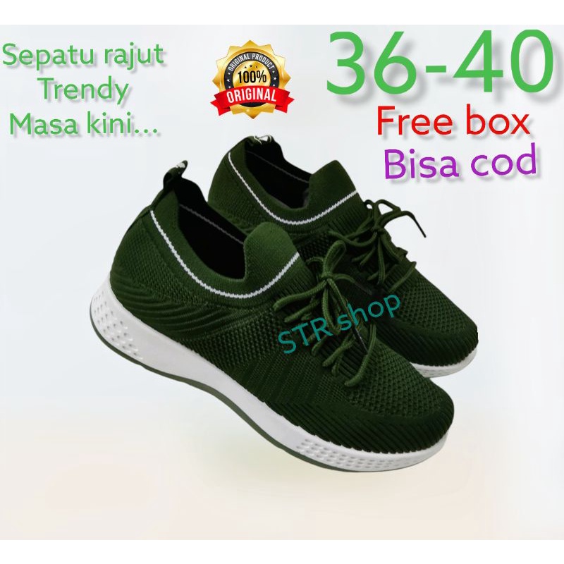 SEPATU SLIP ON RAJUT KDM IMPORT JOGING,SENAM RUNNING SANTAI WANITA...