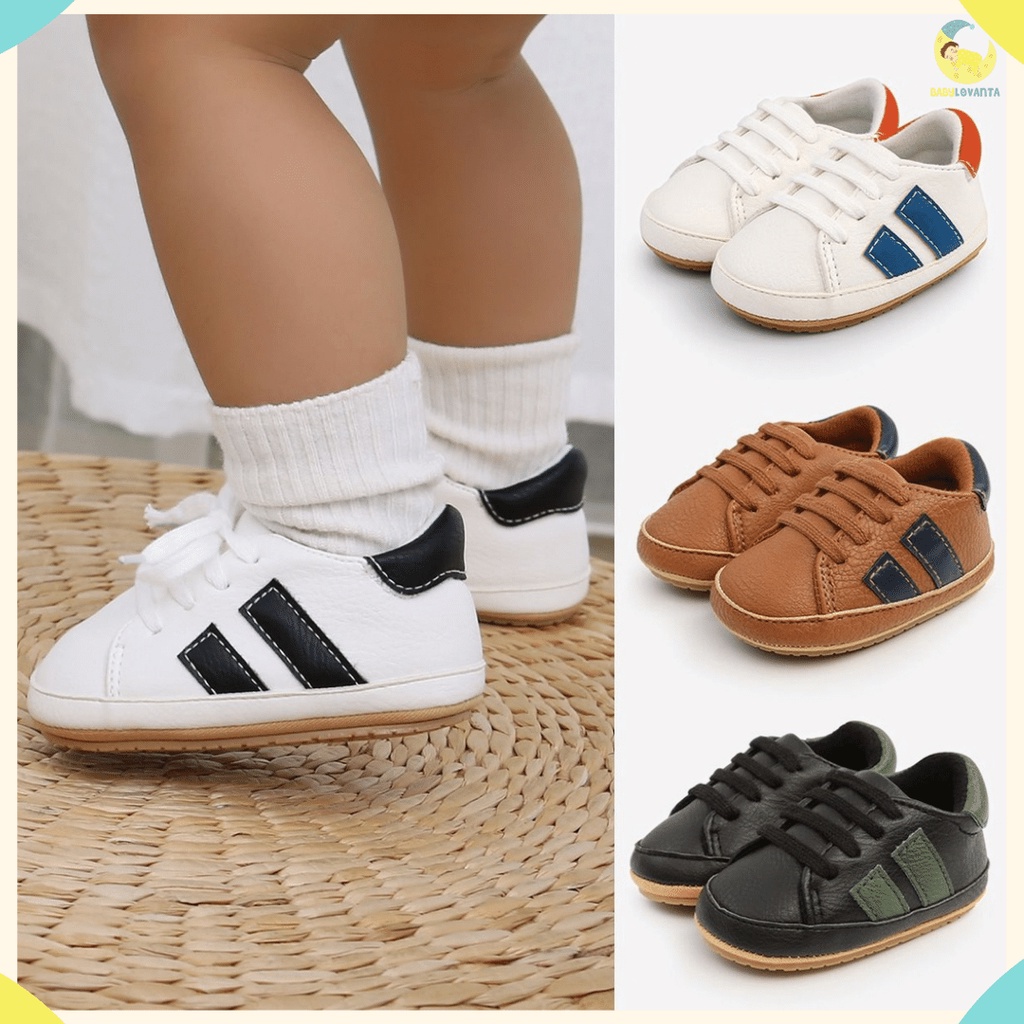 BABYLOVANTA - Sepatu prewalker bayi 0-2 tahun / sepatu bayi sneaker bayi / sepatu keren bayi impor kora anti slip