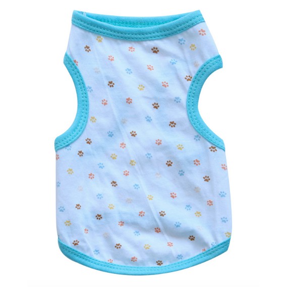 Baju Pakaian Pet Anjing Kucing Motif PAW WARNA BIRU MUDA SOFTBLUE Doggy Puppy Kucing Kecil Cat Dog