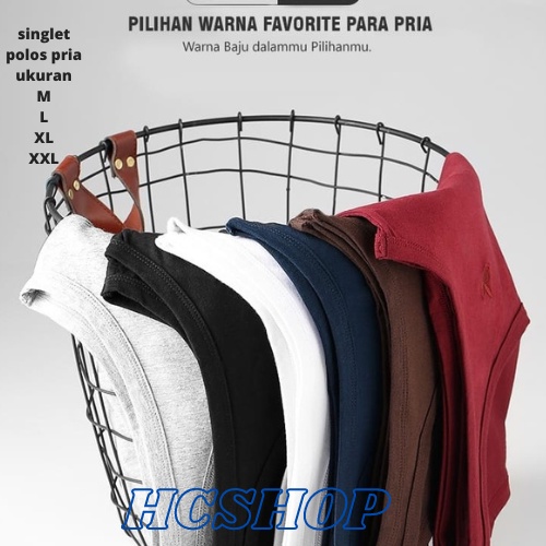 Singlet Polos Pria Dewasa Singlet Dewasa Cowok Cewek Cotton Combed Kualitas Premium Adem