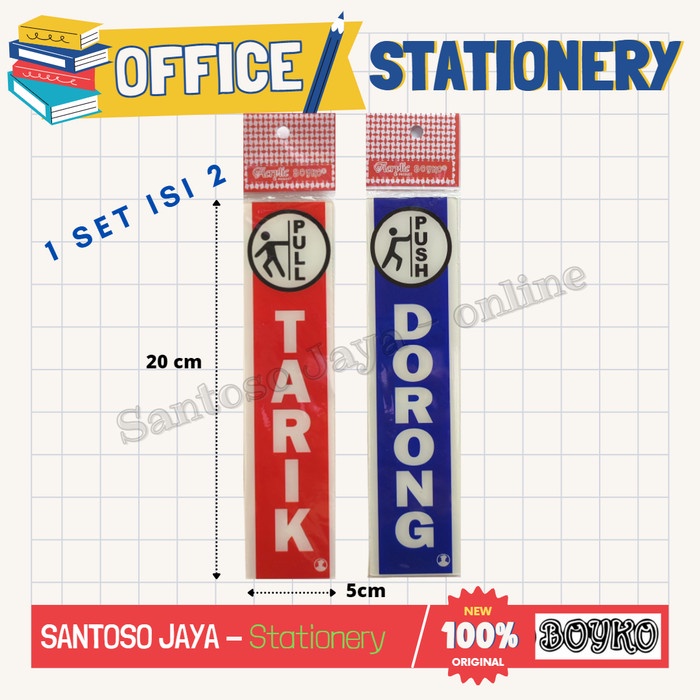 

Akrilik BOYKO - TARIK DORONG - PULL PUSH - Acrylic Sign 20x5 cm