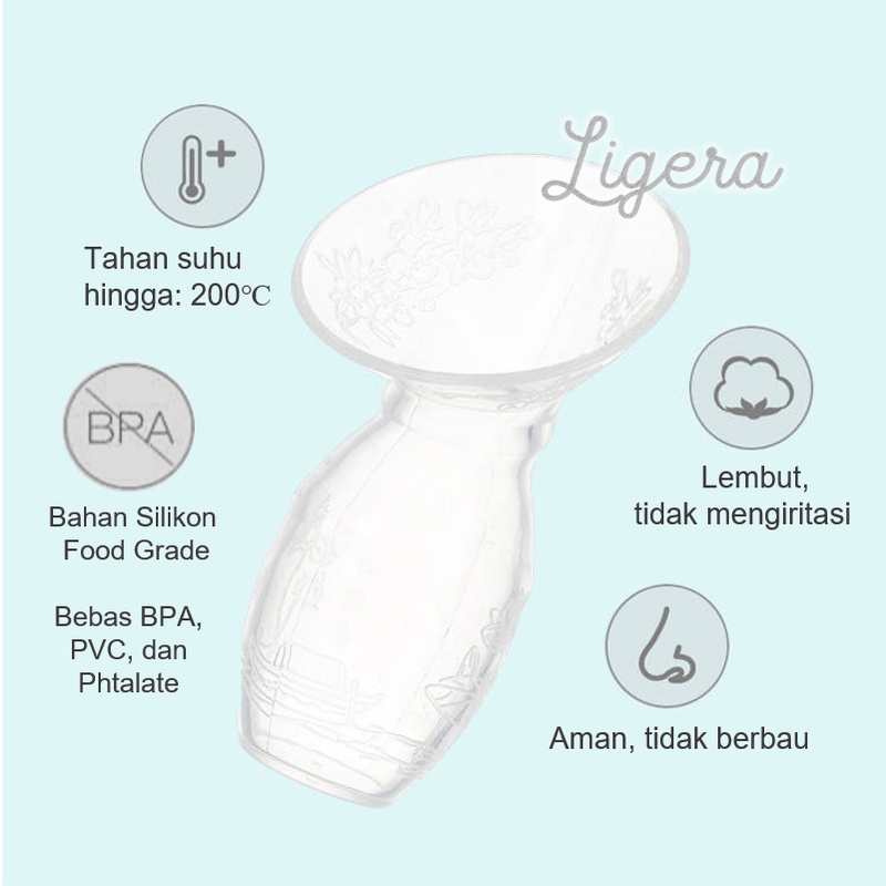 LIGERA Pompa ASI Manual / Silicone    Breast Pump / Wadah Penampung Milk Saver Portable BPA FREE