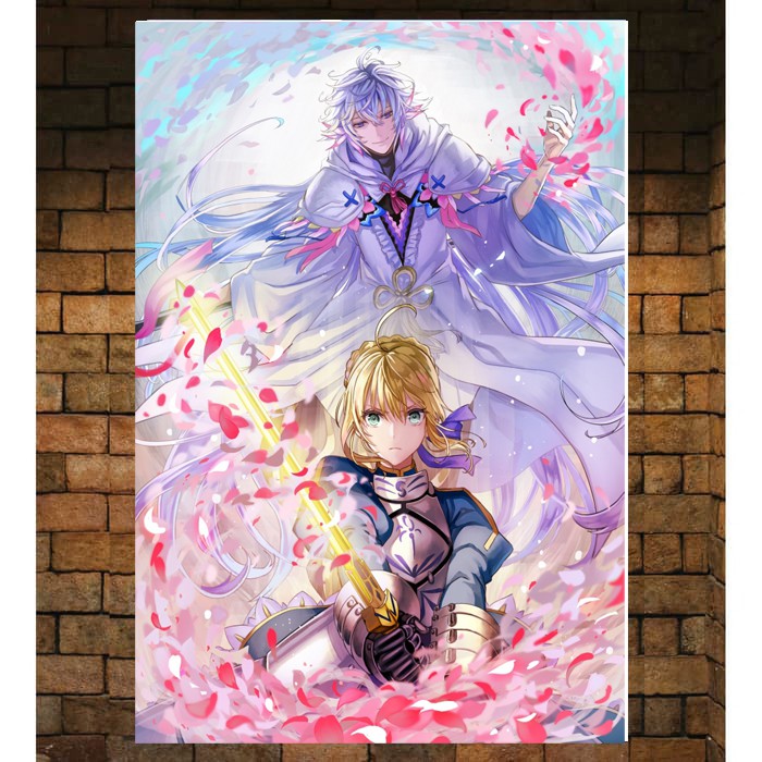 Poster Caster Merlin Fate Grand Order Saber