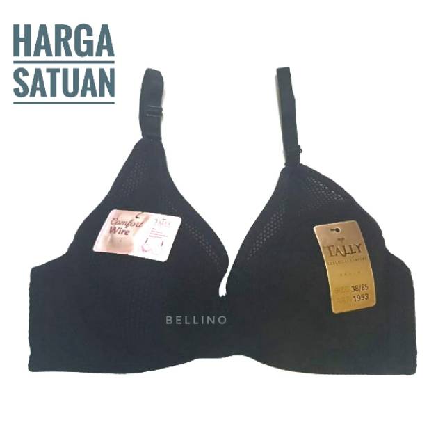 Bra Wanita Basic Tally 1953 Push Up Breast Pori Kawat Kait 2 Busa Tipis Size 34 36 38 40 / Bh Pori