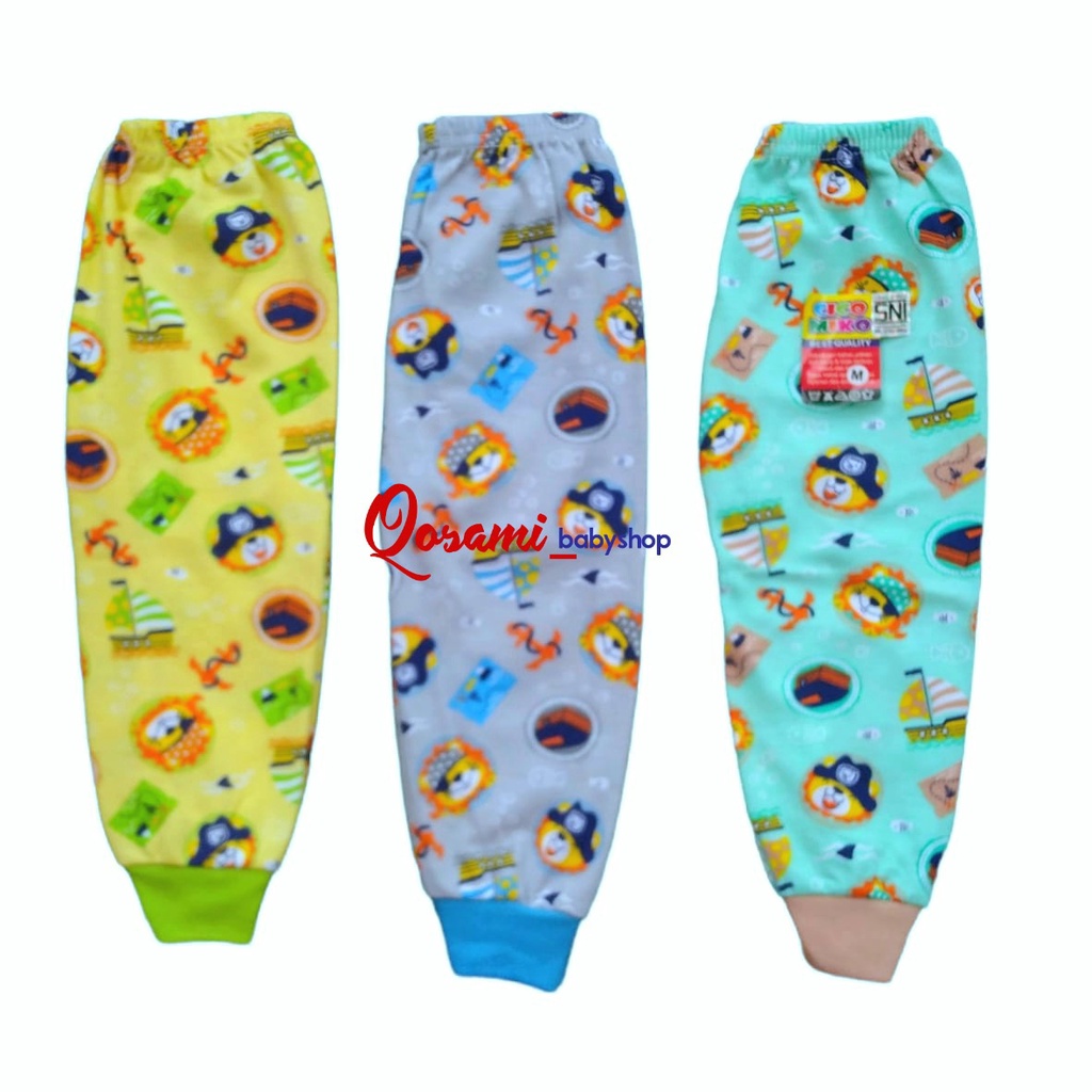 CIKO MIKO 3 pcs Celana Panjang Bayi Motif Uk S, M, L, XL SNI