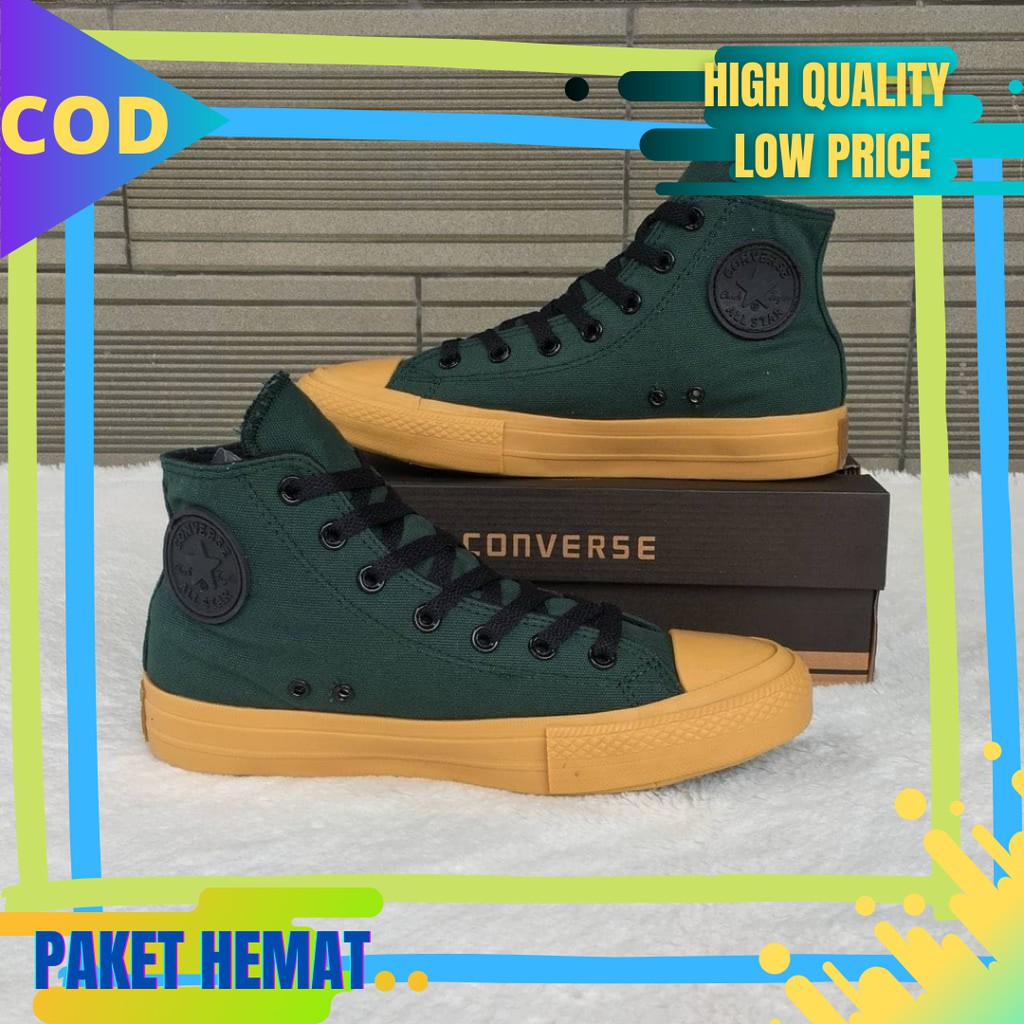 Sepatu Converse All Star CT High Warna Hijau Army Gumb